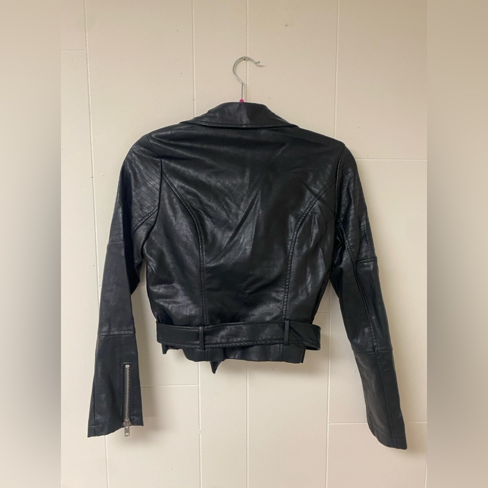 Fashion Nova Black Leather Moto Jacket - Picture 4 of 5